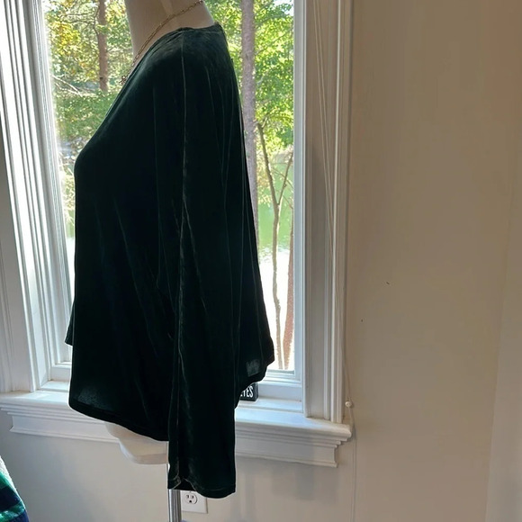 Eileen Fisher Green Velvet Top, Size S/P, NWT - Picture 4 of 9